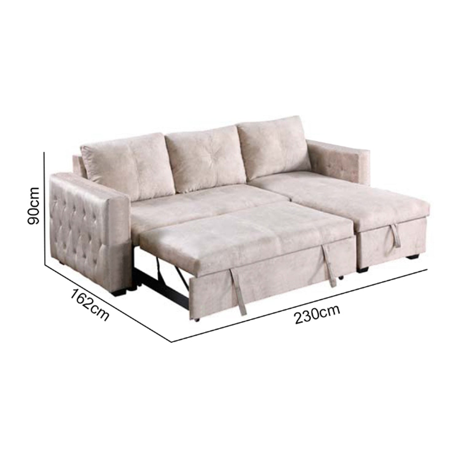 Marjie Series 8 Sleeper Sectional Reversible Sofa w/ Storage Upholstered w/ Pet-Friendly Option