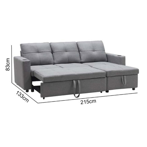 Image of Marjie Series 6 Sleeper Sectional Reversible Sofa w/ Storage Upholstered w/ Pet-Friendly Option