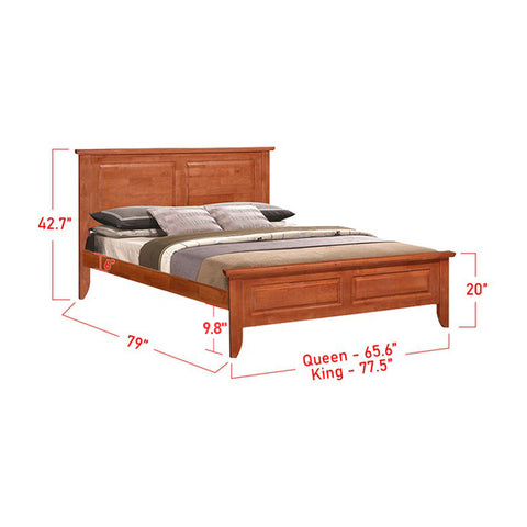 Image of Gilligan Wooden Bed Frame 3 Colors In Queen and King Size