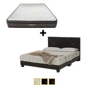 Sabrina Bed Frame + 9 inch Spinal Spa Mattress In Single, Super Single, Queen, and King Size