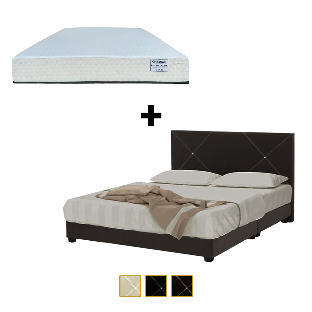 Sabrina Bed Frame + 8 inch Nasa Pedic Mattress In Single, Super Single, Queen, and King Size