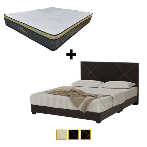 Image of Sabrina Bed Frame + 10 inch Posture Plus Euro Top Mattress In Single, Super Single, Queen, and King Size (Copy)