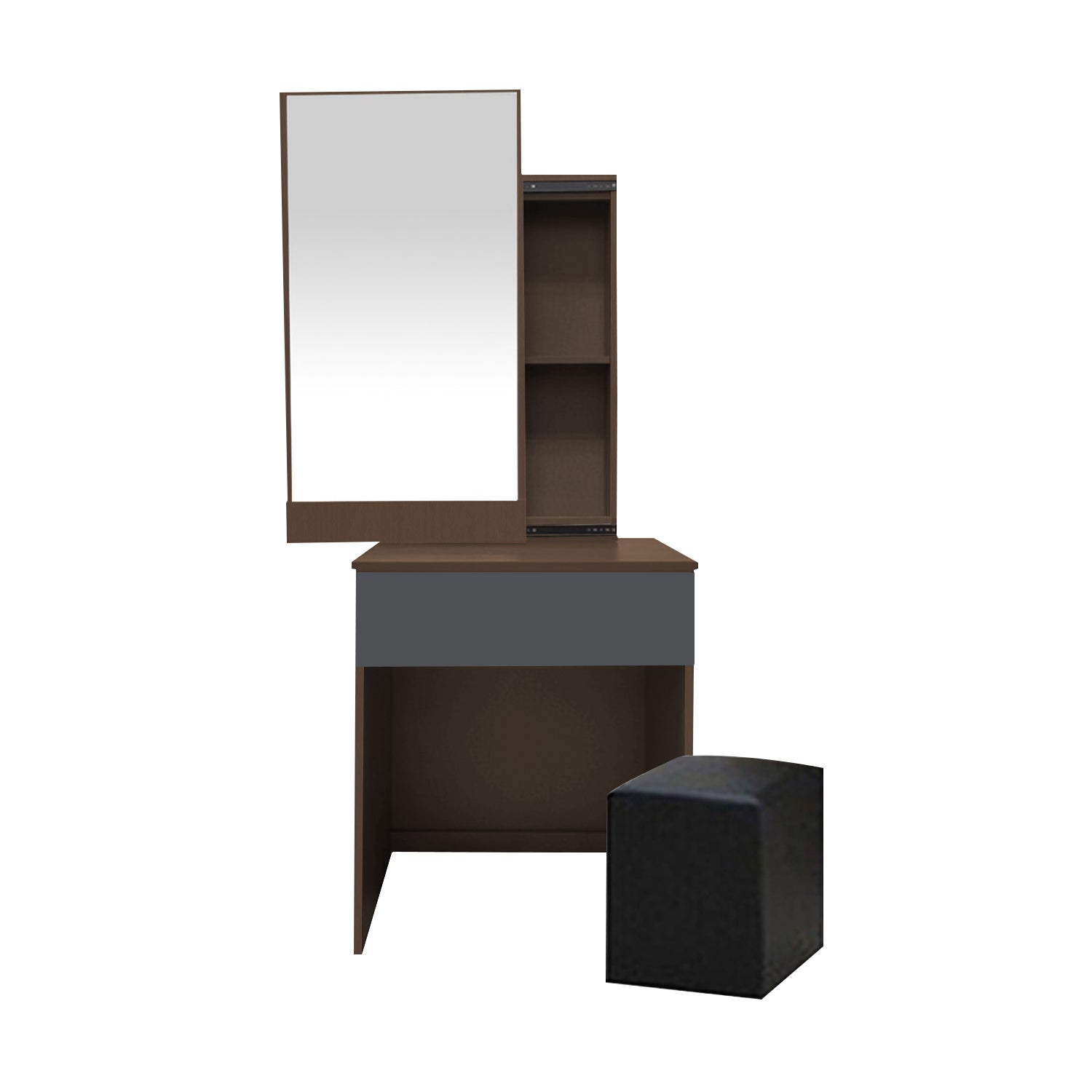 Ritch Dressing Table With Free Stool Laminated Smooth Gliding Drawer In 6 Colours