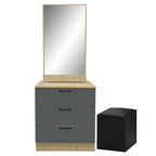 Pratio Dressing Table With Mirror In Walnut And White Wash