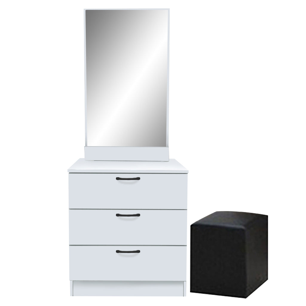 Pratio Dressing Table With Mirror In Walnut And White Wash