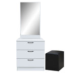 Pratio Dressing Table With Mirror In Walnut And White Wash