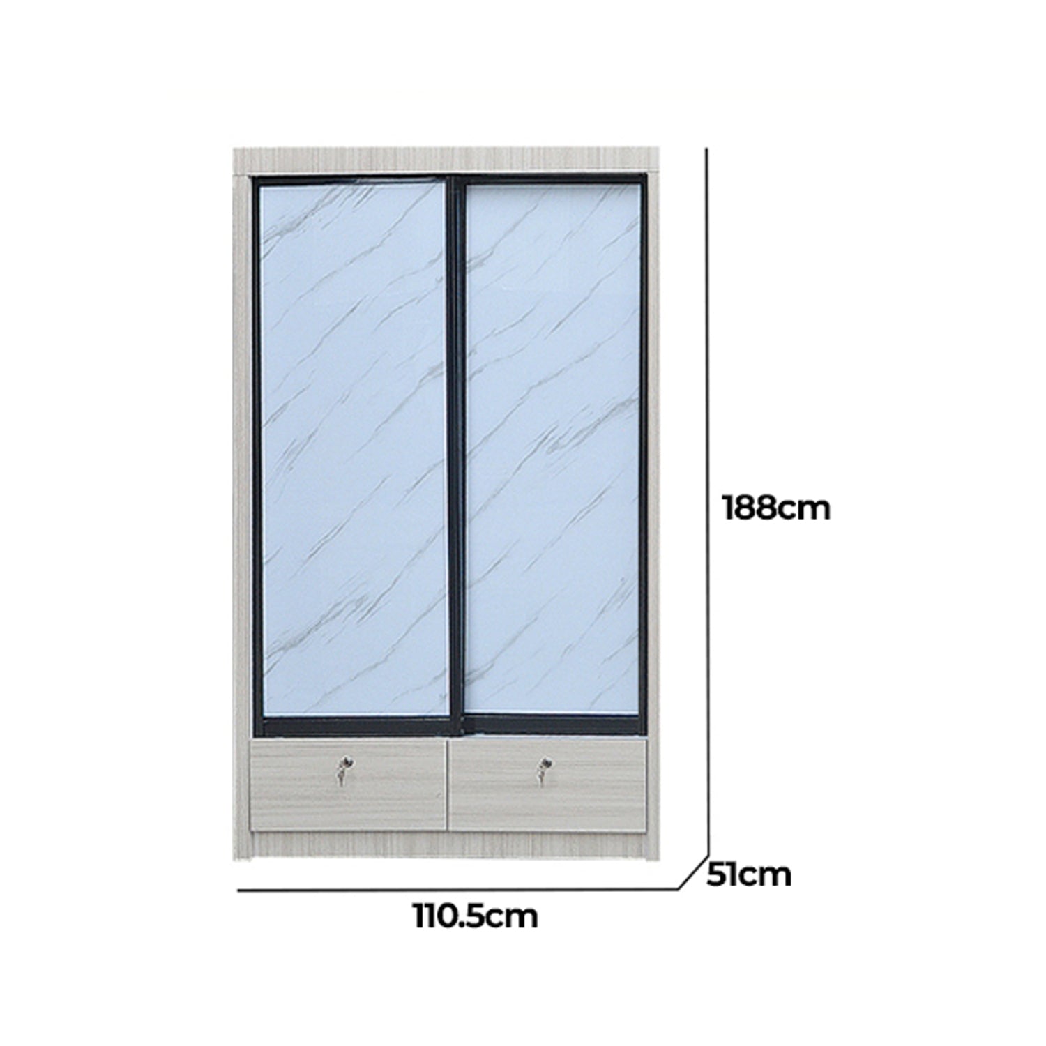 JAZZY Series 3 Sliding Glass Door Wardrobe