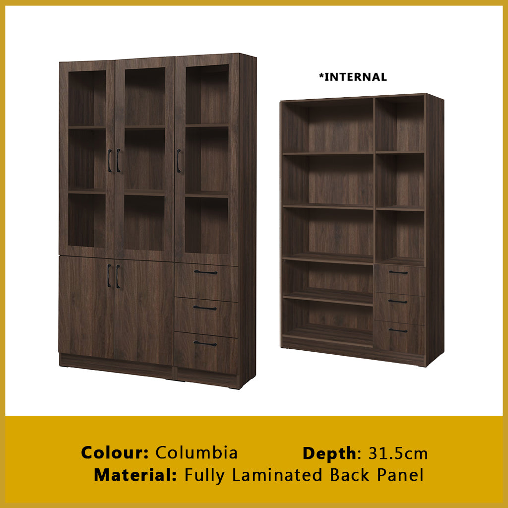 Brock Series Open Shelves Display Cabinet Bookshelf Storage in 3 Colours