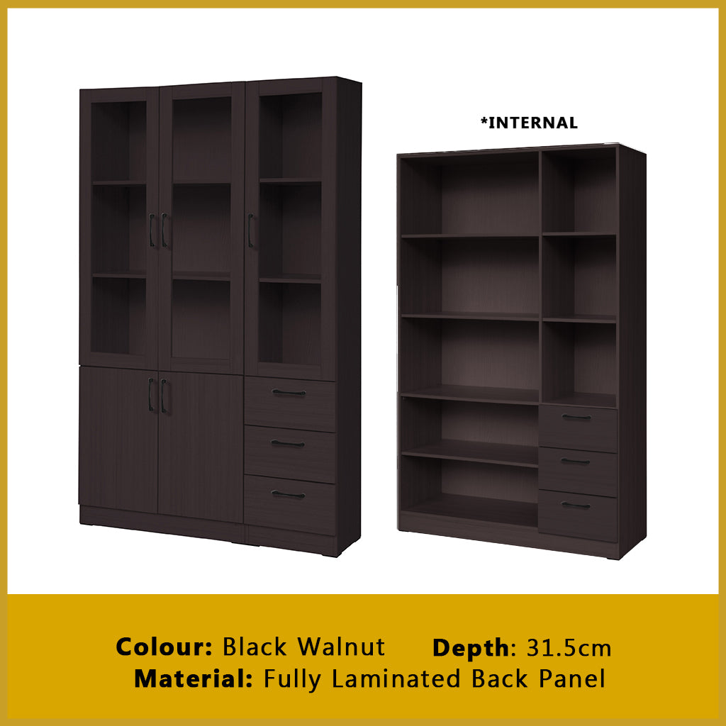 Brock Series Open Shelves Display Cabinet Bookshelf Storage in 3 Colours