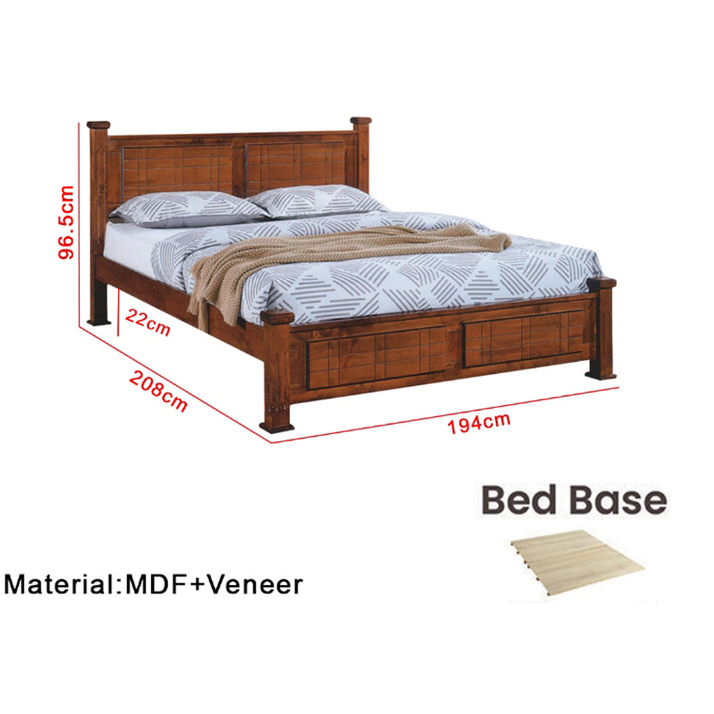 Nadia Series 4 Wooden Bedframe Collection Solid Wood - King Size with Mattress Option