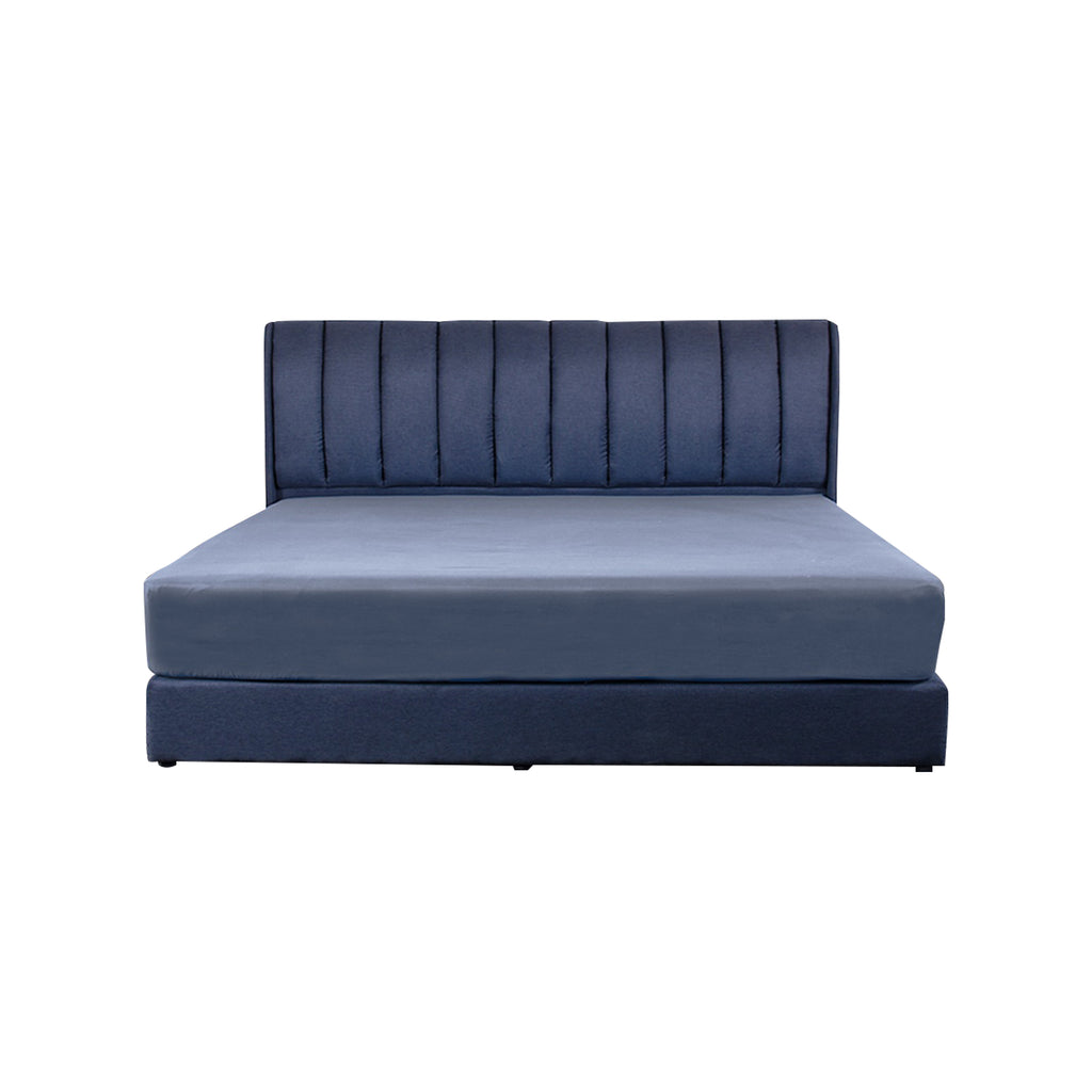 Rinoa Series 4 Woven Fabric Divan Bed Frame in Dark Navy Colour - All Sizes Available