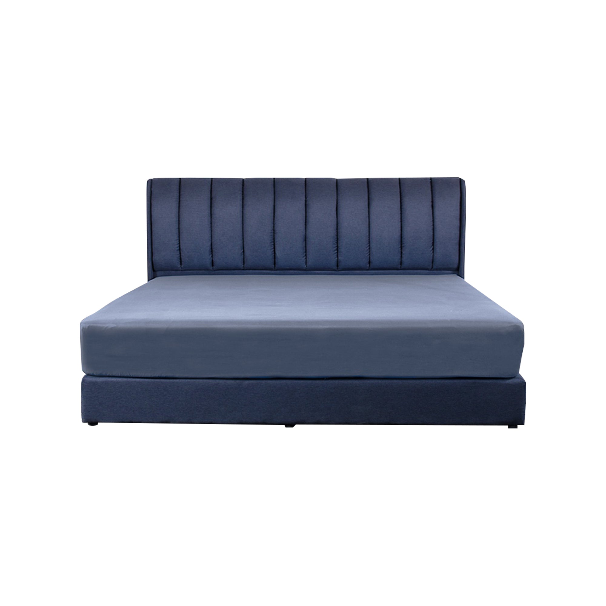 Rinoa Series 4 Woven Fabric Divan Bed Frame in Dark Navy Colour - All Sizes Available
