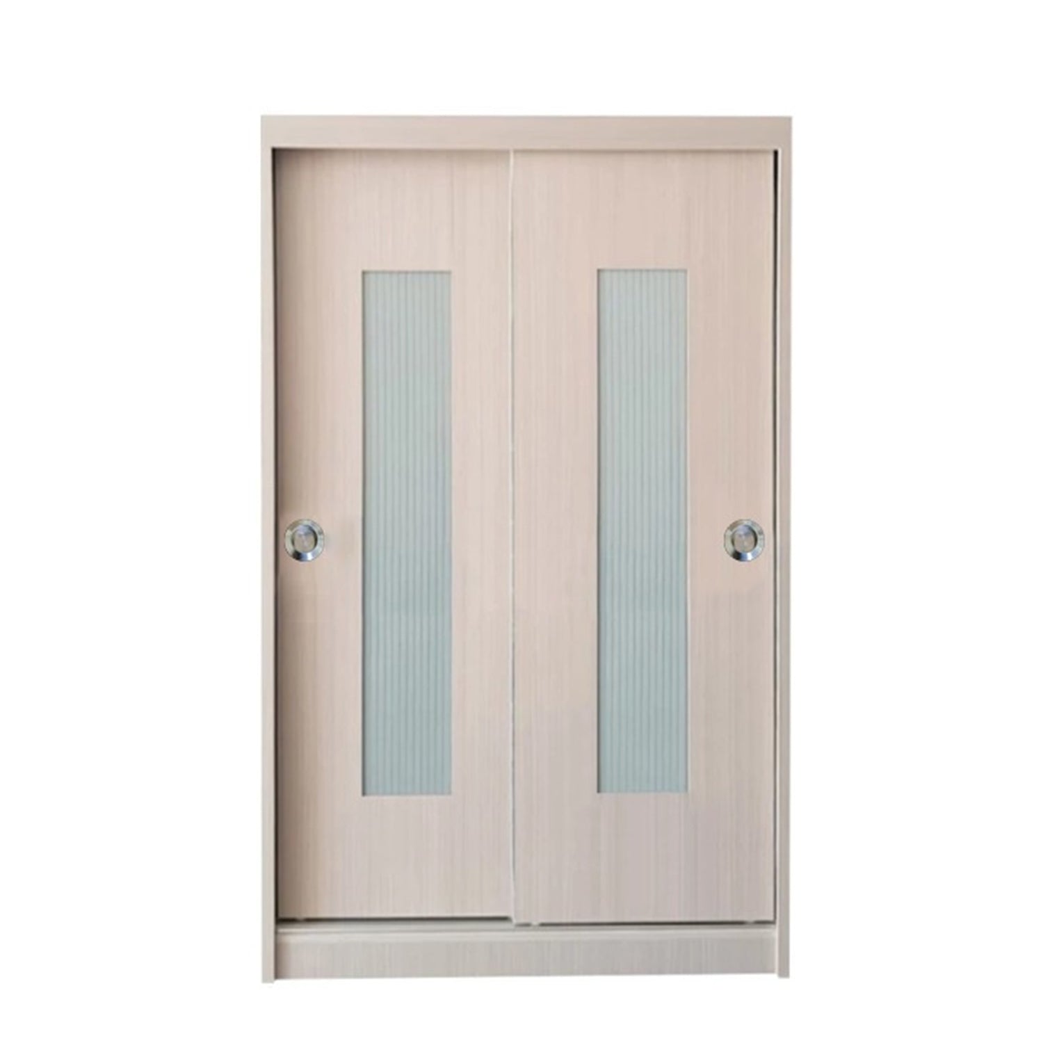 Vitta Series 4 4 Feet Sliding Glass and Mirror Door Wardrobe - Model D