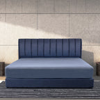 Rinoa Series 4 Woven Fabric Divan Bed Frame in Dark Navy Colour - All Sizes Available