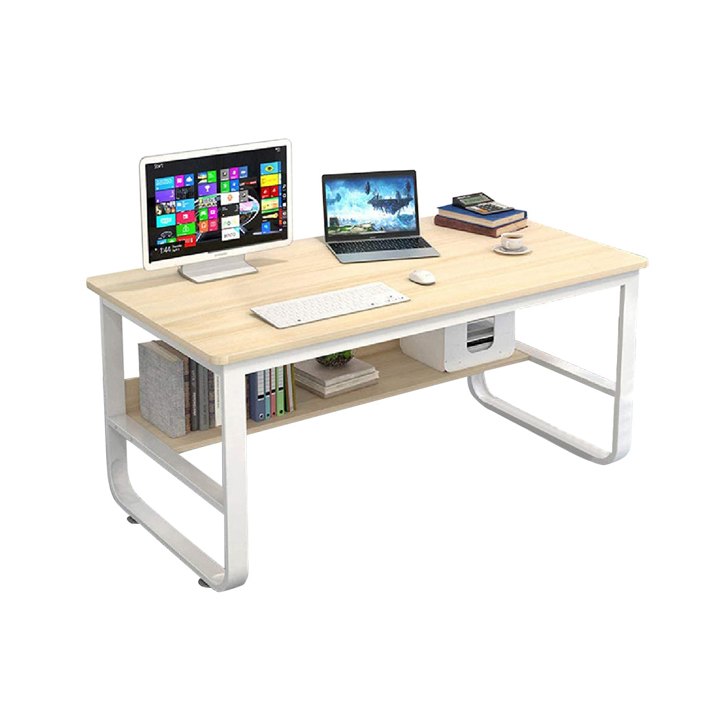 Brand Study Side Table In White and Natural. Fully Assembly