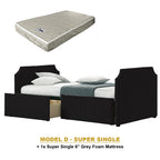Kaelle Series Daybed with Trundle or Drawer - With Mattress Option