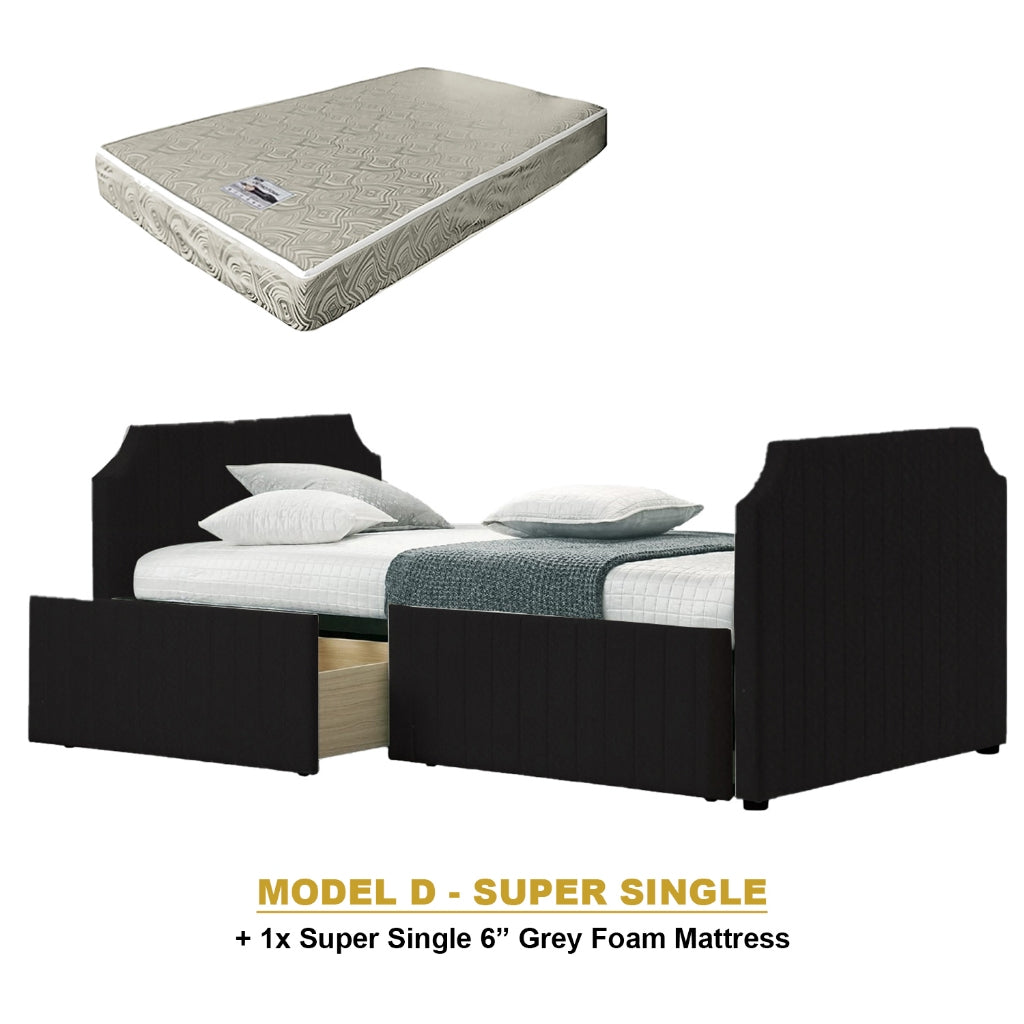 Kaelle Series Daybed with Trundle or Drawer - With Mattress Option