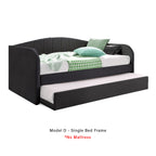 Joash Model D Daybed with Trundle with Mattress - Pet-Friendly Option - 56 Colours