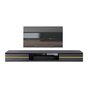 Garnet Series 4 Floating TV Console with Built-in Socket in Dark Grey Colour