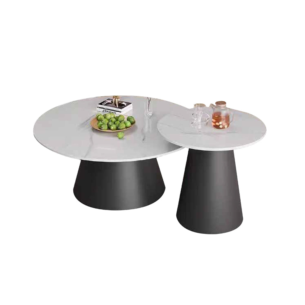 Keana Series 4 Premium Coffee Center Table Steel Metal Leg + Marble Ceramic Top