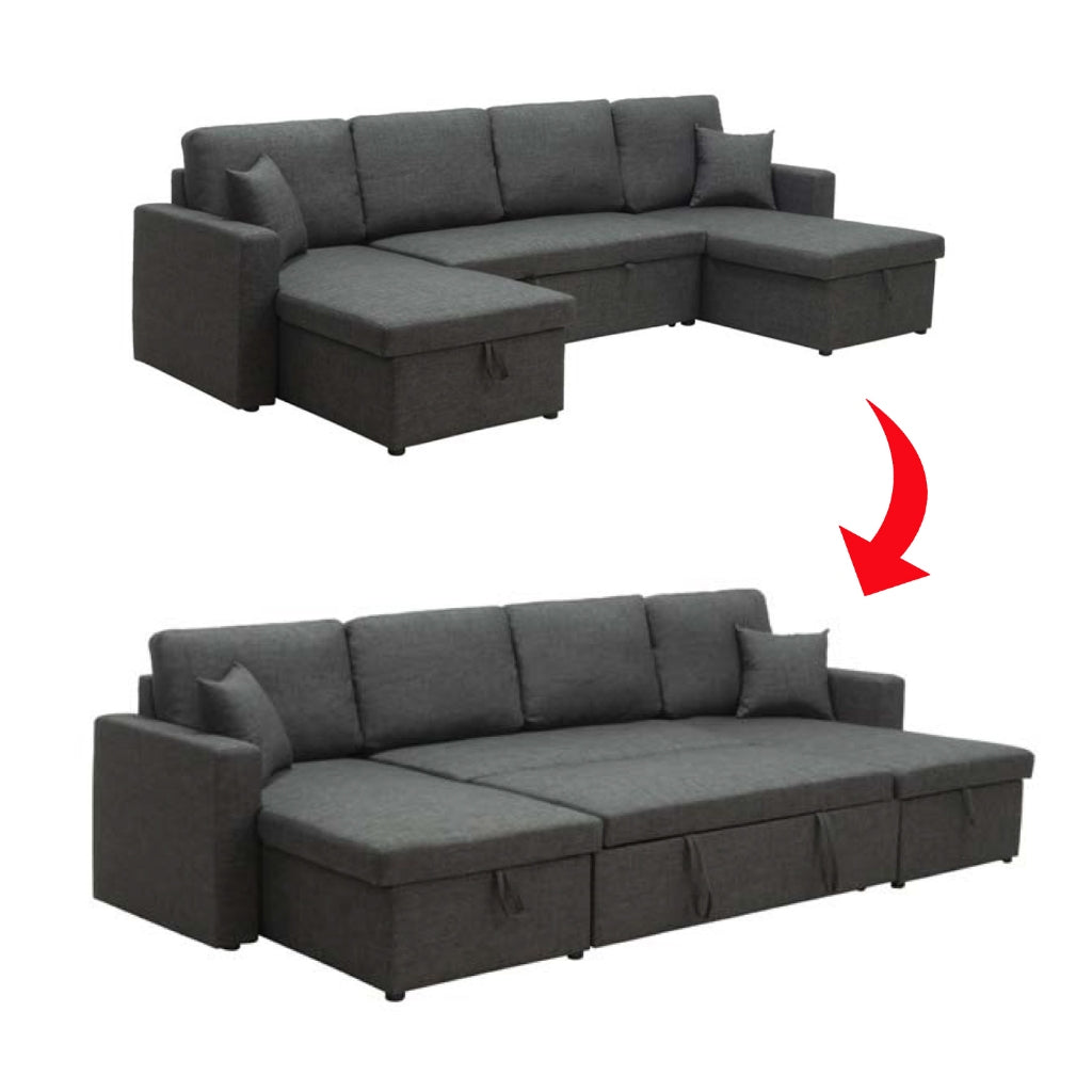 Marjie Series 4 Sleeper Sectional Reversible Sofa w/ Storage Upholstered w/ Pet-Friendly Option