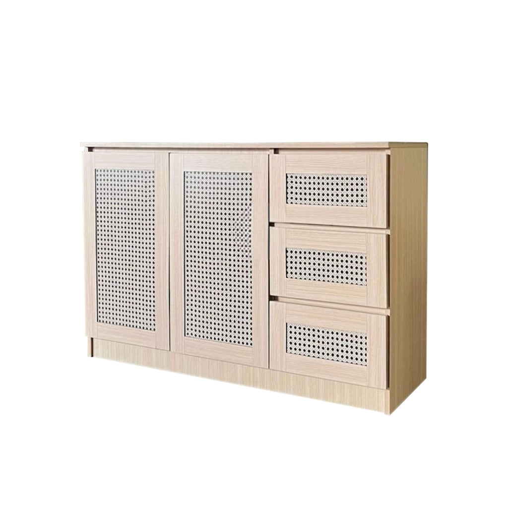 Connie Series Shoe Cabinet CARB-P2 Certified Board Laminated Rattan Pattern