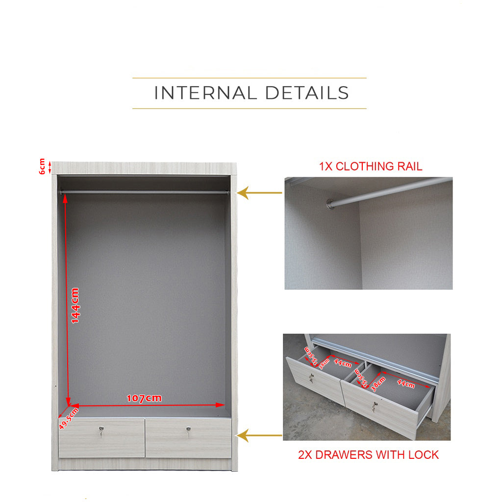 JAZZY Series 3 Sliding Glass Door Wardrobe