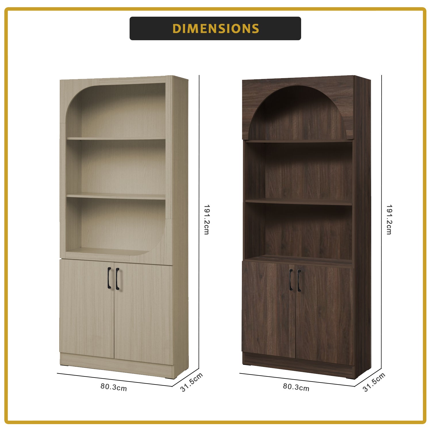 Fauna Series Open Shelves Display Cabinet Bookshelf Storage in 3 Colours