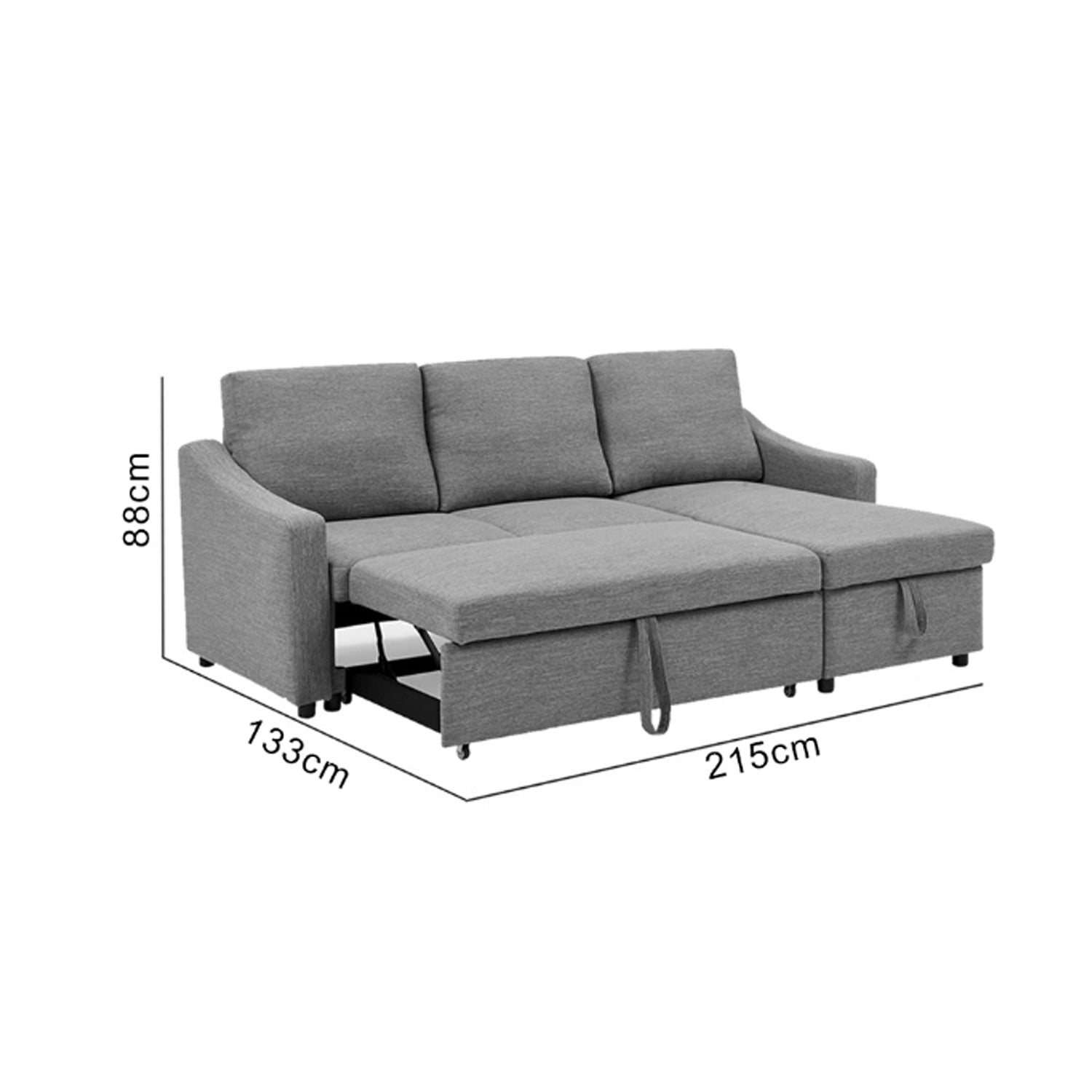Marjie Series 1 Sleeper Sectional Reversible Sofa w/ Storage Upholstered w/ Pet-Friendly Option