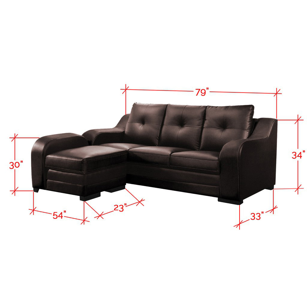 Spady L-Shaped Faux Leather Sofa And Chaise Set in 4 Colours