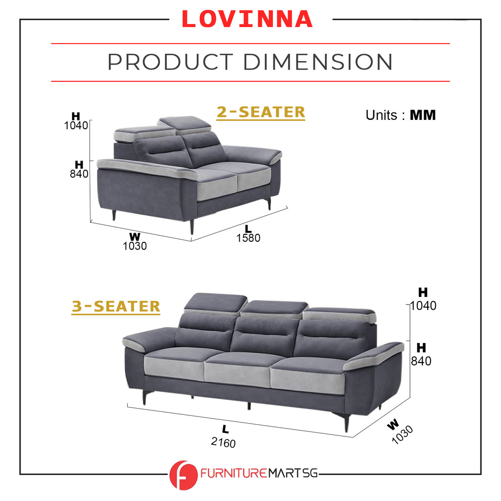 Lovinna 2-Seater and 3-Seater Sofa Pet Pocketed Spring System