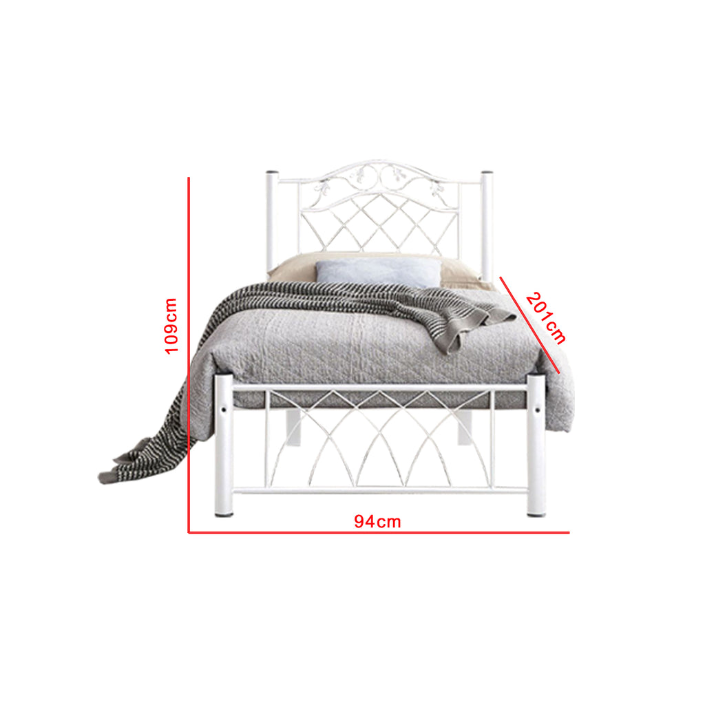 Adaline Series 1 Single Size Metal/Wood Bed Frame with Mattress