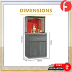 Adriel Oriental Altar Table with Top Altar Cabinet Fire Resistant Altar Cabinet