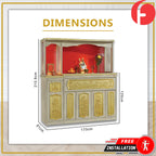 Conrad Oriental Altar Table with Top Altar Cabinet Fire Resistant Altar Cabinet