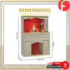 Kieran Oriental Altar Table with Top Altar Cabinet Fire Resistant Altar Cabinet
