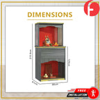 Xavier Oriental Altar Table with Top Altar Cabinet Fire Resistant Altar Cabinet