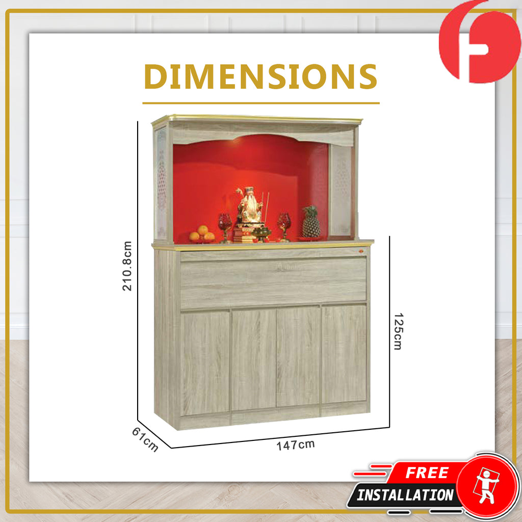 Brooks Oriental Altar Table with Top Altar Cabinet Fire Resistant Altar Cabinet