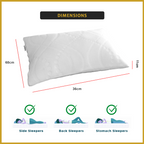 Honey Posture Pillow 4" Supportive Memory Foam Anti-Bacteria Hypoallergenic