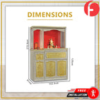 Dorian Oriental Altar Table with Top Altar Cabinet Fire Resistant Altar Cabinet