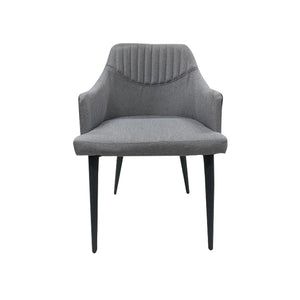 Chloe Faux Leather Dining Chair In Black/ Grey