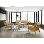 Frida Series 1,2,3 Seater Sofa Set Solid Wood Living Room Furnitures in Light Brown