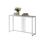 KRITY Series E Console White Marble Table Top Side Display Table in White Leg