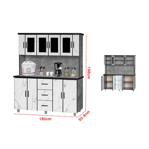 Image of Kara Series Tall Kitchen Cabinet with Drawers in 31 Designs