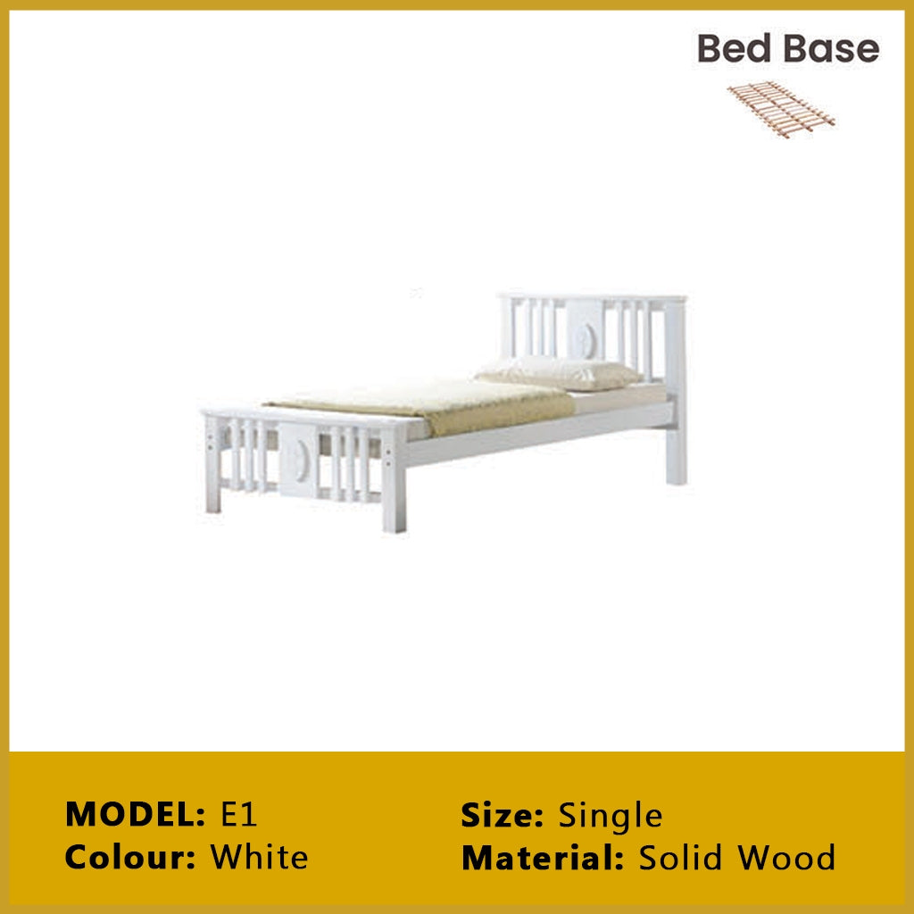 Riese Single Pull-Out Bedframe MDF+Veneer Wood Slatted Base