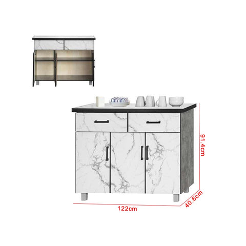 Image of Kara Series Tall Kitchen Cabinet with Drawers in 31 Designs