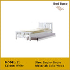 Riese Single Pull-Out Bedframe MDF+Veneer Wood Slatted Base