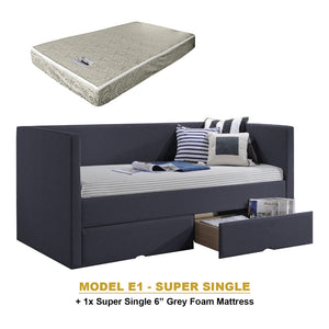 Kaelle Series Daybed with Trundle or Drawer - With Mattress Option