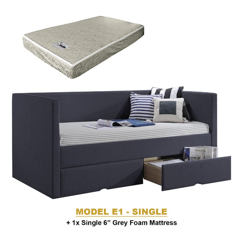 Image of Kaelle Series Daybed with Trundle or Drawer - With Mattress Option