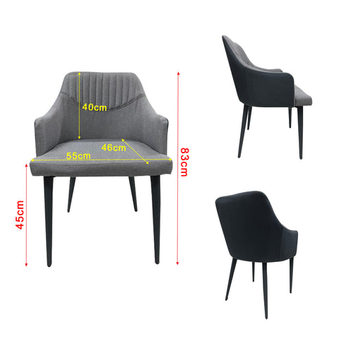 Image of Chloe Faux Leather Dining Chair In Black/ Grey