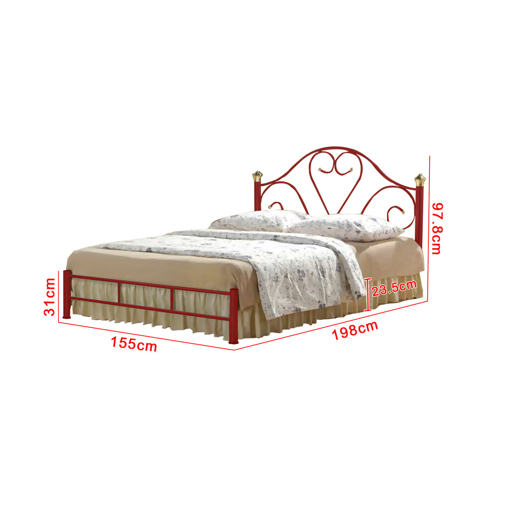 Julie Series 5 Queen Metal Bed Frame Collection w/ Optional Mattress Add On